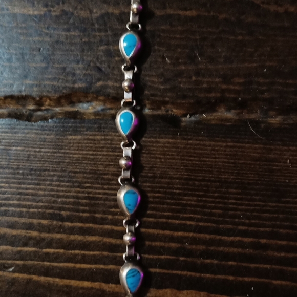 Silver And Turquoise Bracelet - Picture 2 of 3